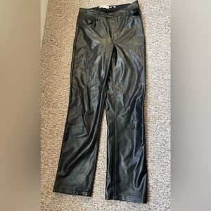 Abercrombie criss-cross waistband vegan leather 90s straight pant size 28
